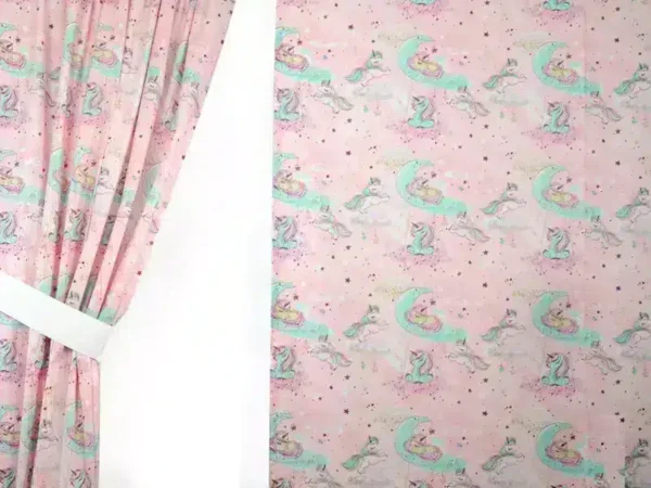 Zasłony do pokoju dziecka Jednorożec Róż