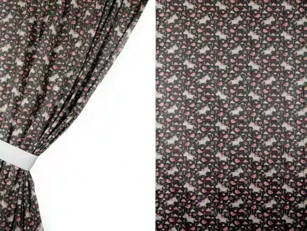 Zasłony do pokoju dziecka koniki brąz