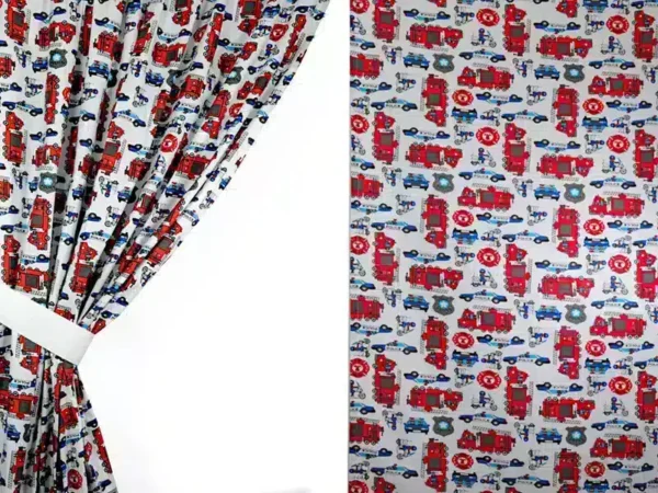 Zasłony do pokoju dziecka Wóz Strażacki