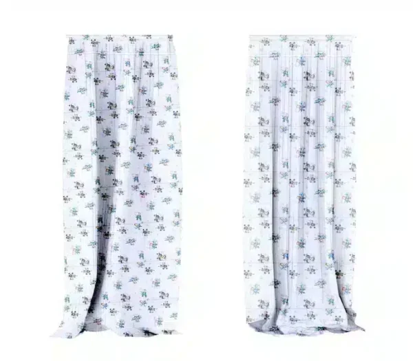 Zasłony do pokoju dziecka miś samolot niebieski