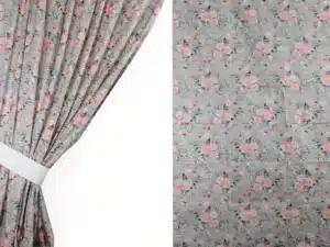 Zasłony do pokoju dziecka Róże Szare