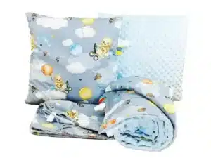 POŚCIEL DO PRZEDSZKOLA wzór błękit samolot